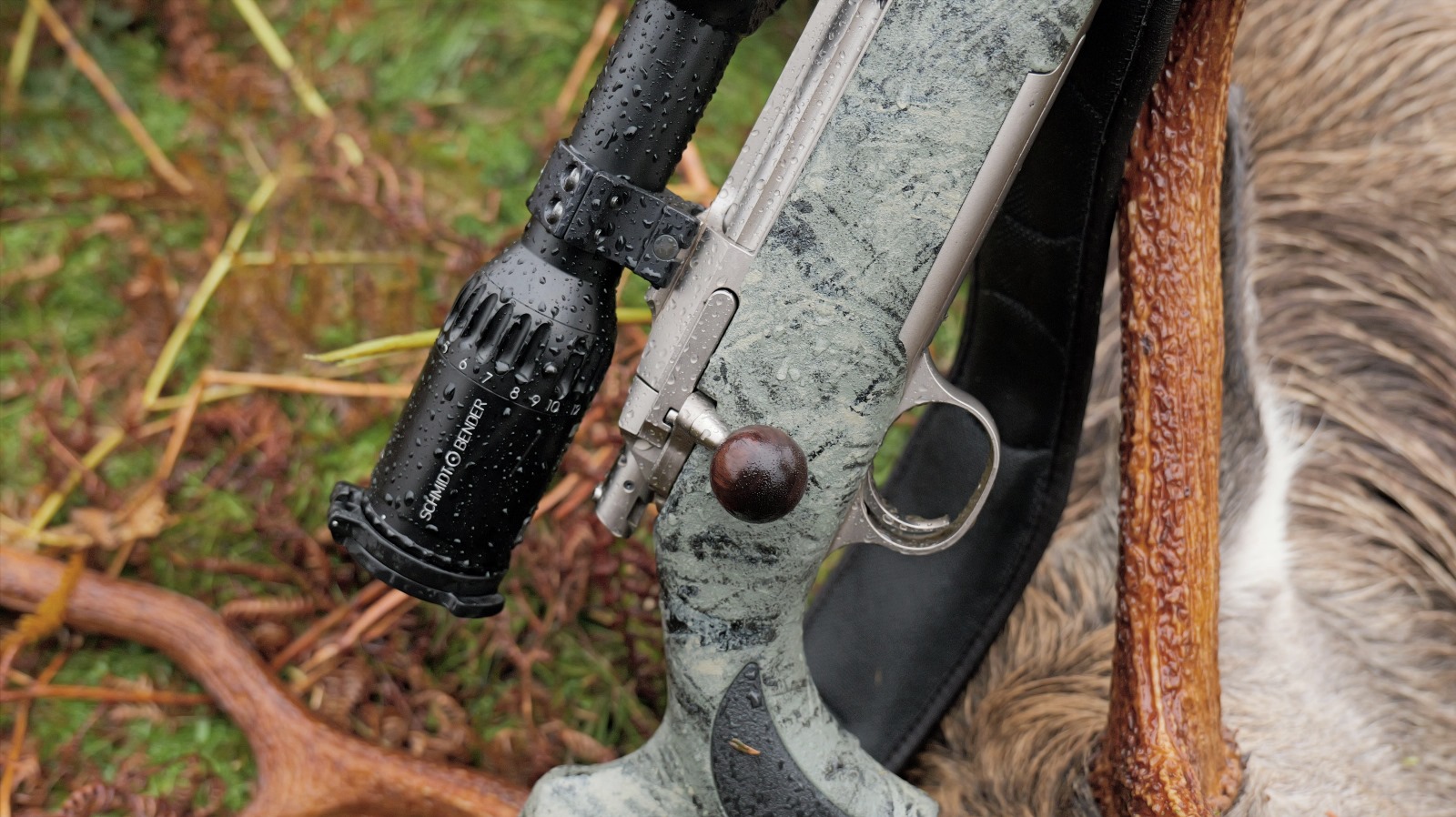 Schmidt & Bender scope mounted on rifle